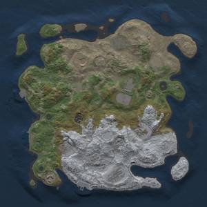 Thumbnail Rust Map: Procedural Map, Size: 3700, Seed: 2056257439, 18 Monuments