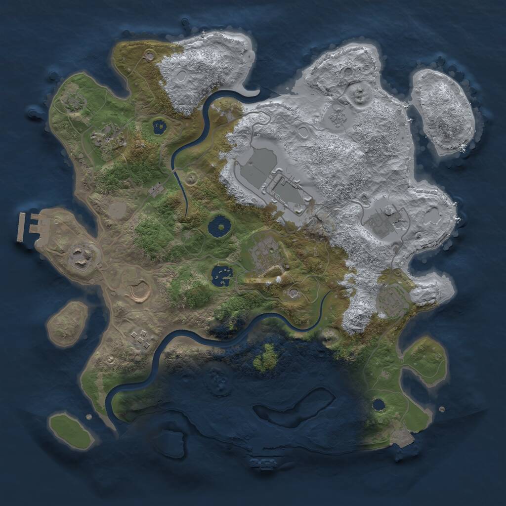 Rust Map: Procedural Map, Size: 3500, Seed: 980243168, 15 Monuments