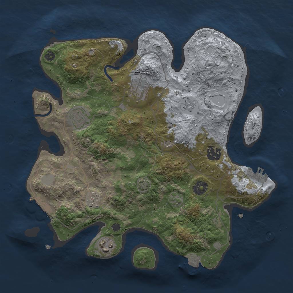 Rust Map: Procedural Map, Size: 3000, Seed: 86444483, 13 Monuments