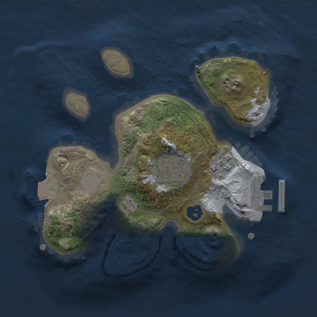 Rust Map: Procedural Map, Size: 2000, Seed: 58931, 4 Monuments