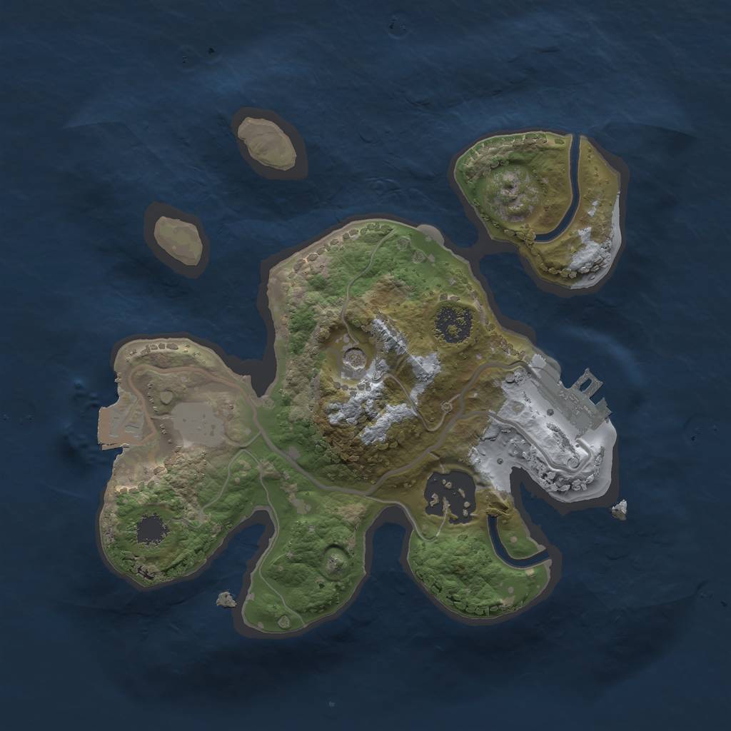 Rust Map: Procedural Map, Size: 2000, Seed: 58931, 6 Monuments