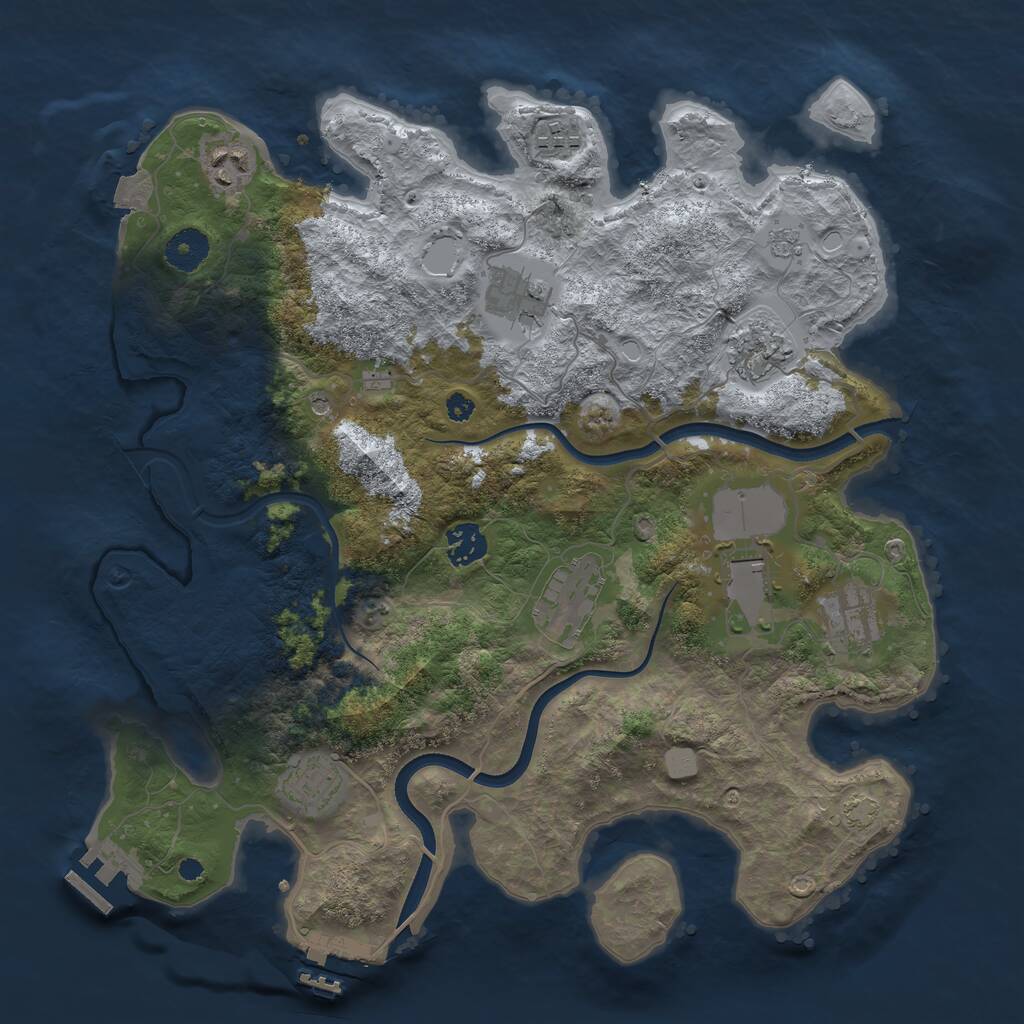 Rust Map: Procedural Map, Size: 3650, Seed: 78780441, 15 Monuments