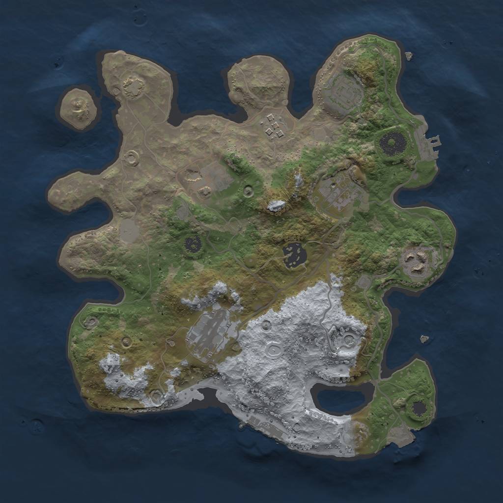 Rust Map: Procedural Map, Size: 3000, Seed: 1626273762, 14 Monuments