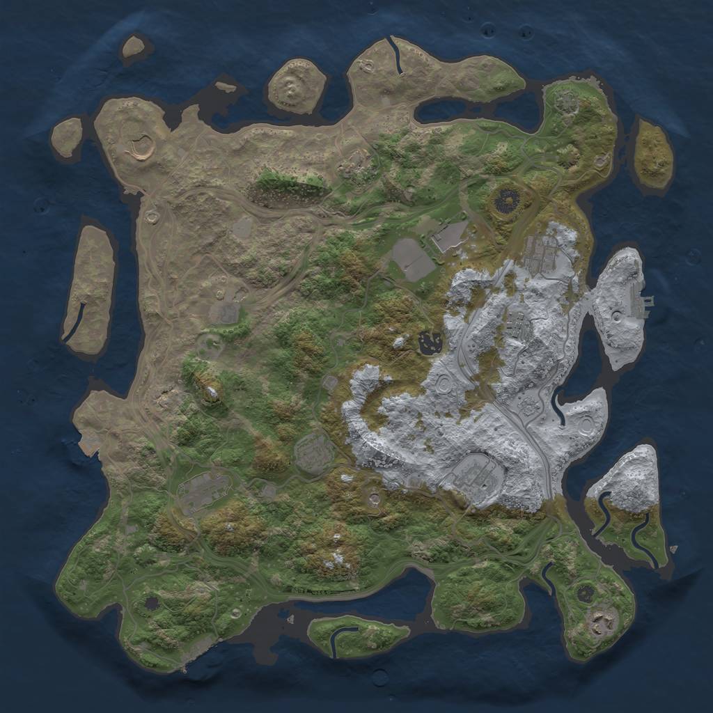 Rust Map: Procedural Map, Size: 4250, Seed: 403342672, 19 Monuments