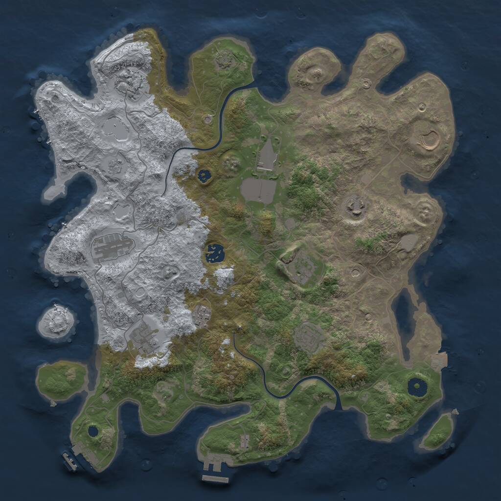 Rust Map: Procedural Map, Size: 3850, Seed: 1659771365, 16 Monuments