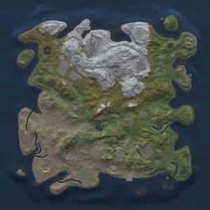 Thumbnail Rust Map: Procedural Map, Size: 3750, Seed: 70524888, 17 Monuments