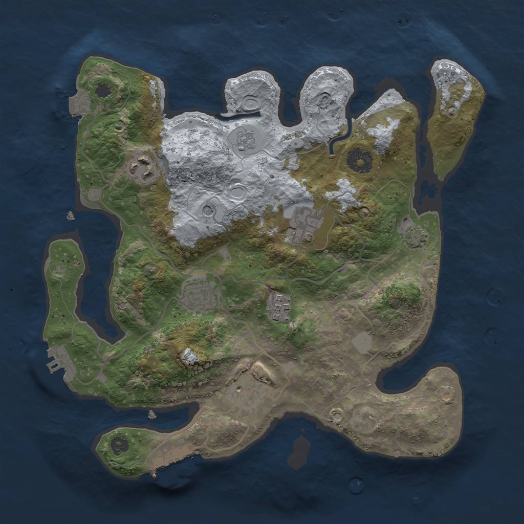 Rust Map: Procedural Map, Size: 3000, Seed: 1819001220, 13 Monuments