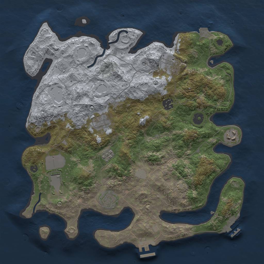 Rust Map: Procedural Map, Size: 3500, Seed: 80447379, 15 Monuments