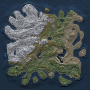 Thumbnail Rust Map: Procedural Map, Size: 4000, Seed: 1676931442, 12 Monuments