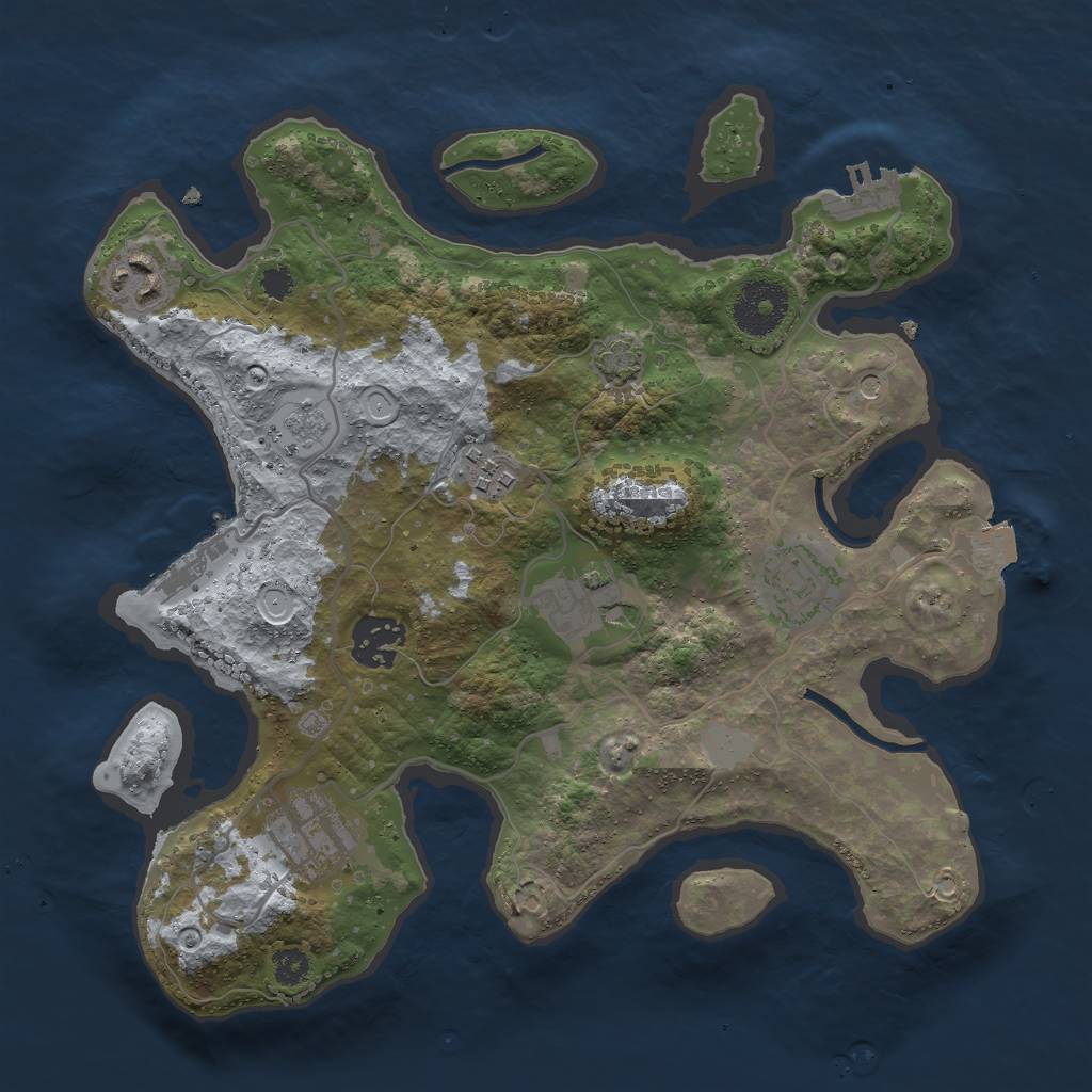 Rust Map: Procedural Map, Size: 3000, Seed: 94999, 14 Monuments