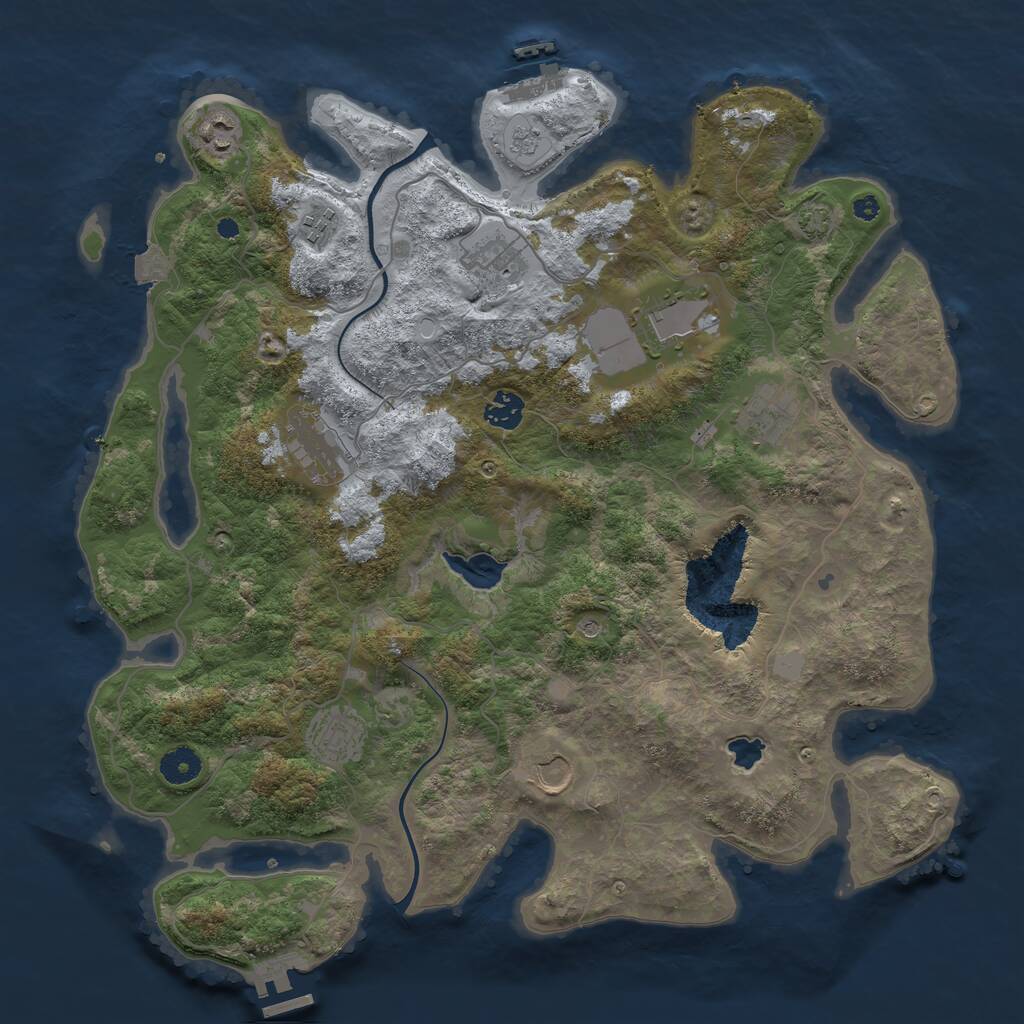 Rust Map: Procedural Map, Size: 4000, Seed: 1636933328, 15 Monuments