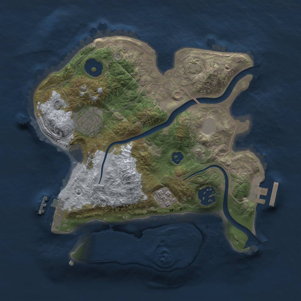 Rust Map: Procedural Map, Size: 2500, Seed: 1658525426, 7 Monuments