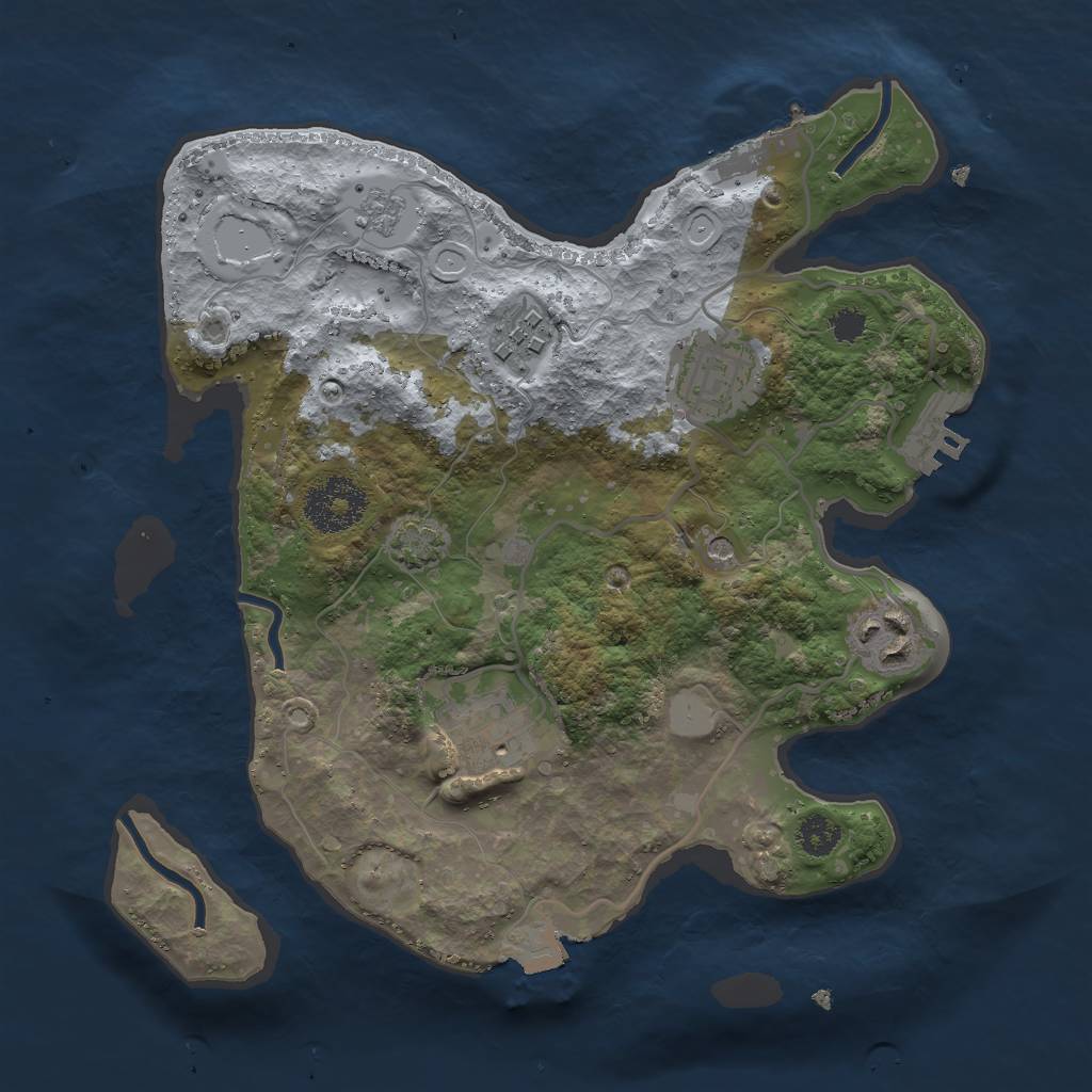 Rust Map: Procedural Map, Size: 2750, Seed: 8015, 12 Monuments