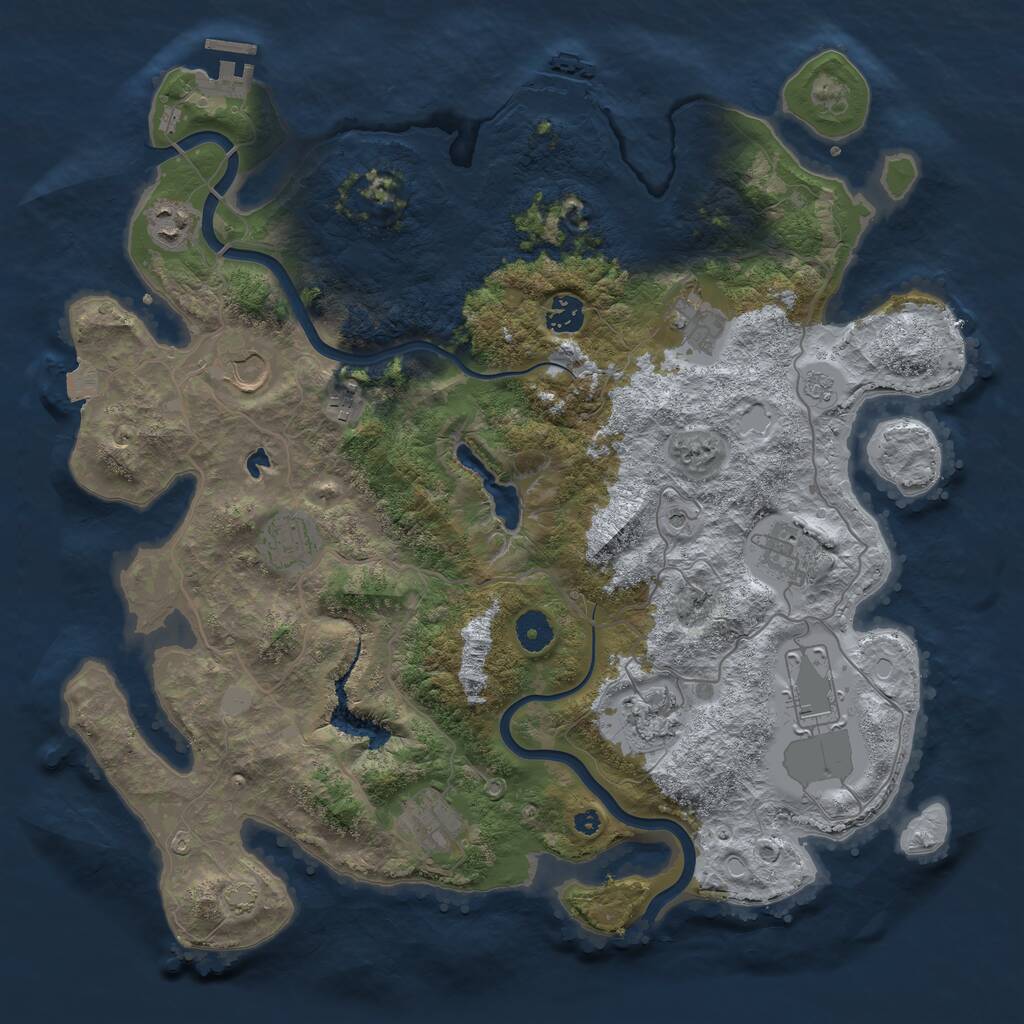 Rust Map: Procedural Map, Size: 4000, Seed: 89423948, 16 Monuments