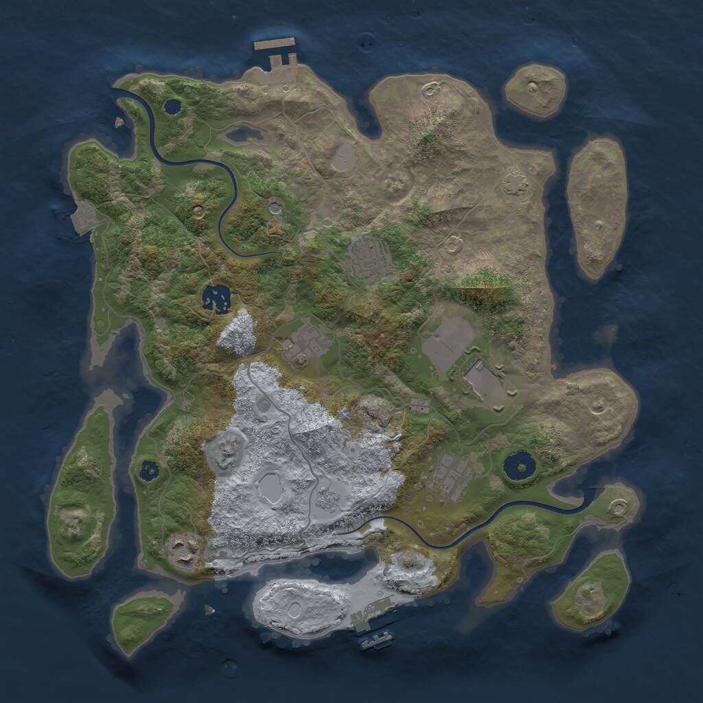 Rust Map: Procedural Map, Size: 3500, Seed: 5455415, 12 Monuments