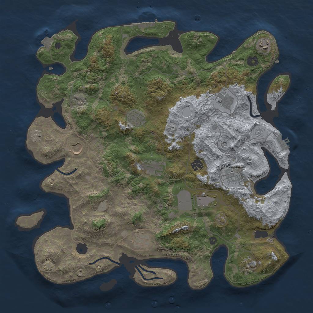 Rust Map: Procedural Map, Size: 4097, Seed: 1337, 19 Monuments