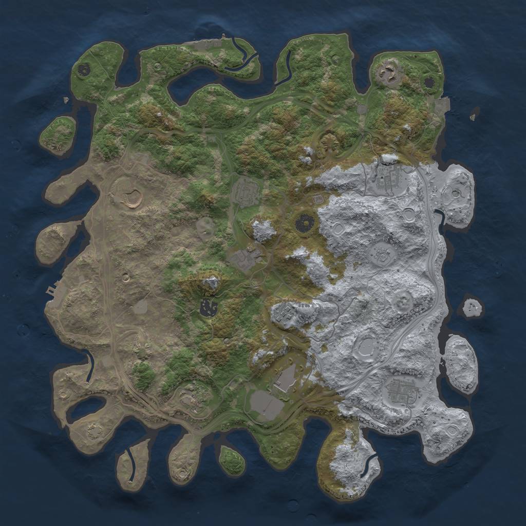 Rust Map: Procedural Map, Size: 4250, Seed: 23035322, 18 Monuments