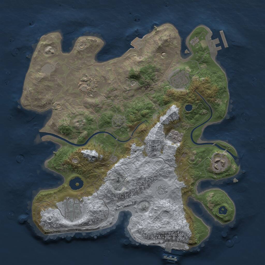 Rust Map: Procedural Map, Size: 3000, Seed: 660093, 11 Monuments