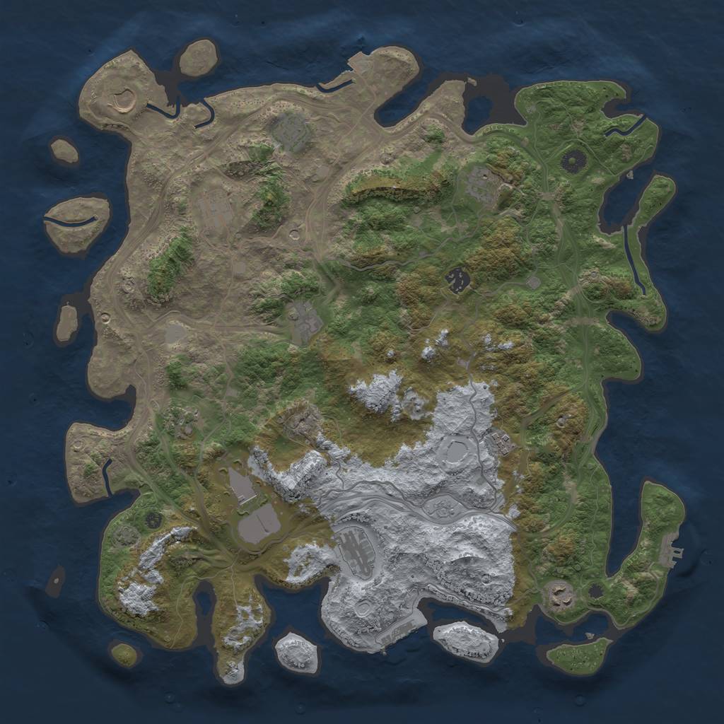 Rust Map: Procedural Map, Size: 4500, Seed: 17592, 19 Monuments