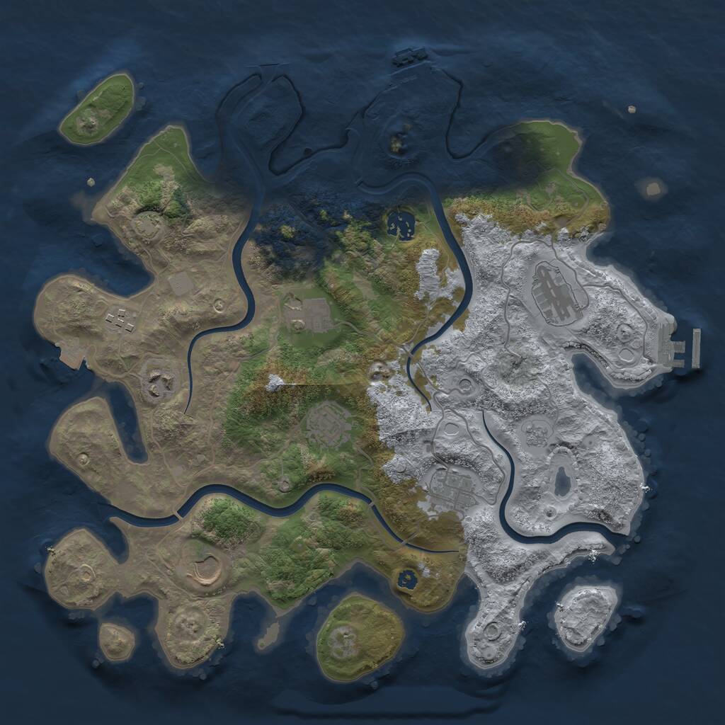Rust Map: Procedural Map, Size: 3700, Seed: 50176767, 14 Monuments