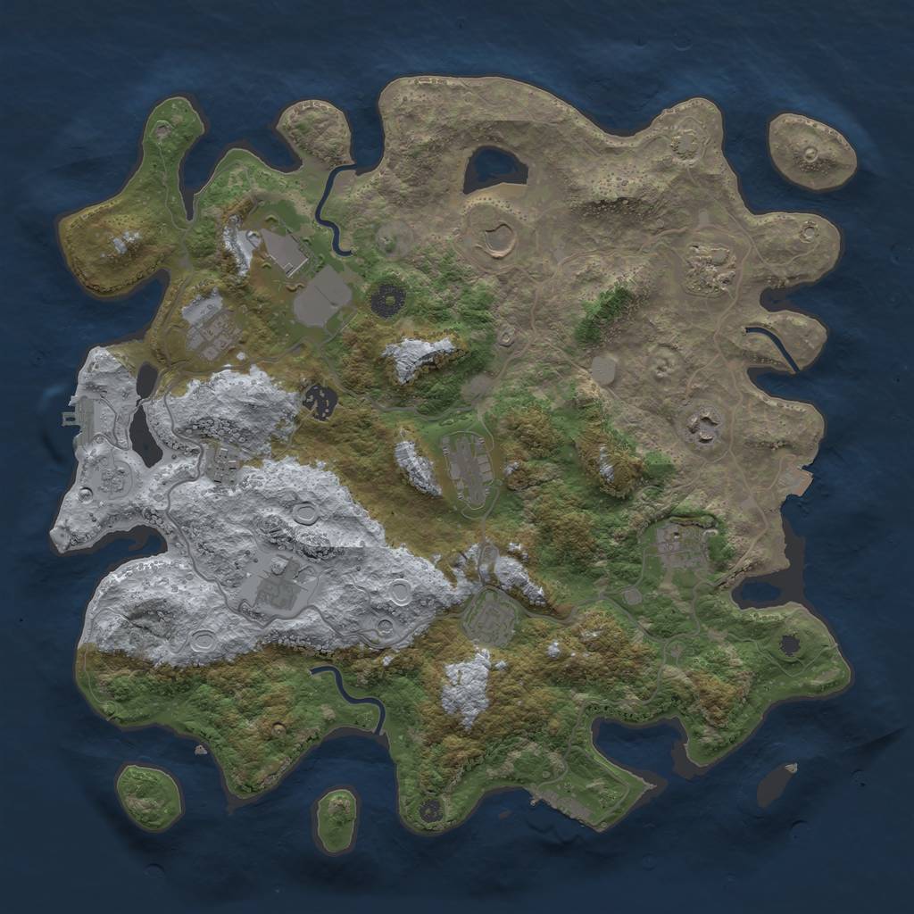 Rust Map: Procedural Map, Size: 4000, Seed: 1975568072, 19 Monuments