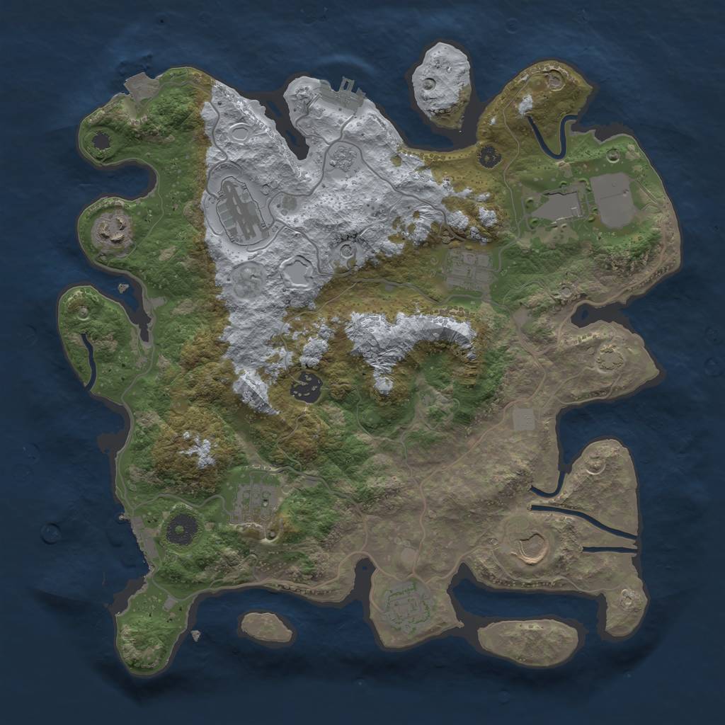 Rust Map: Procedural Map, Size: 3500, Seed: 1652702429, 16 Monuments