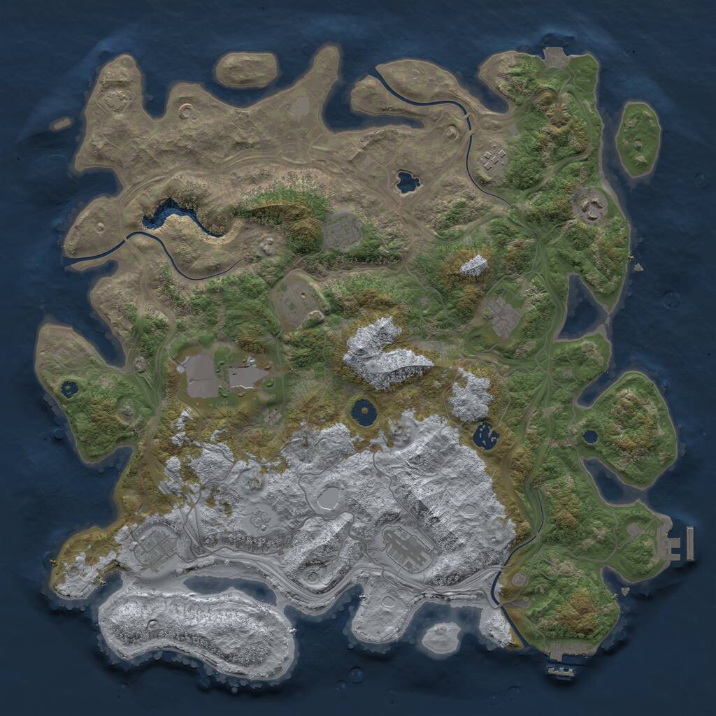 Rust Map: Procedural Map, Size: 4250, Seed: 391026990, 15 Monuments