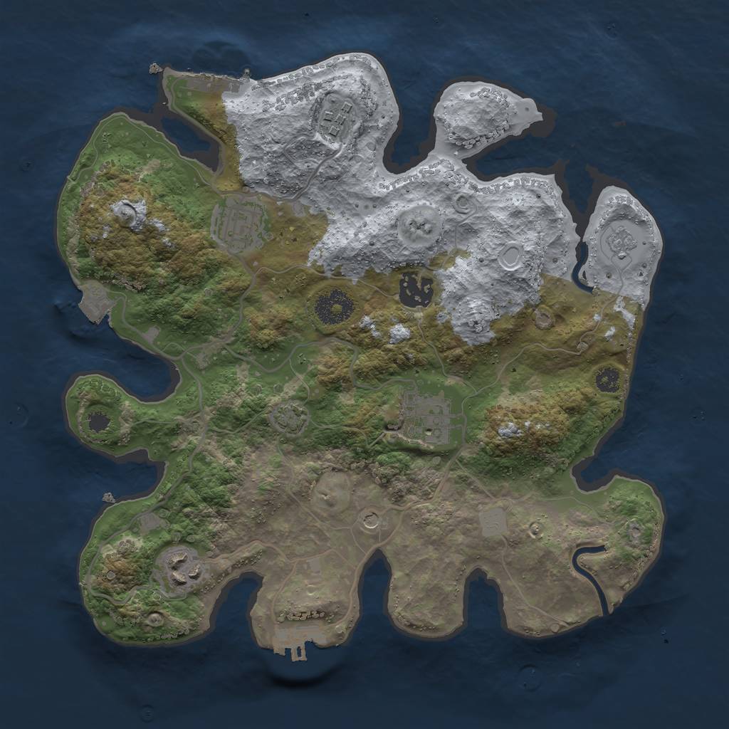 Rust Map: Procedural Map, Size: 3000, Seed: 1650049466, 13 Monuments
