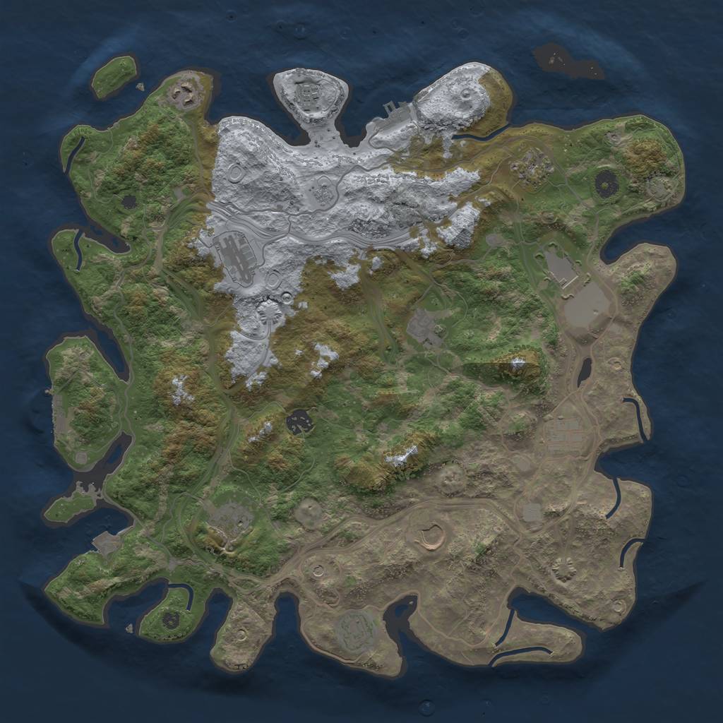 Rust Map: Procedural Map, Size: 4250, Seed: 2147477685, 19 Monuments