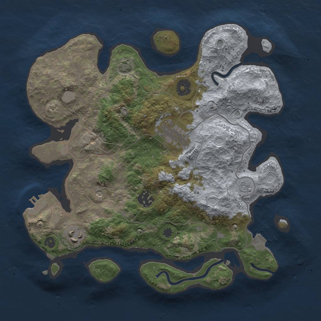 Rust Map: Procedural Map, Size: 3000, Seed: 392724386, 10 Monuments