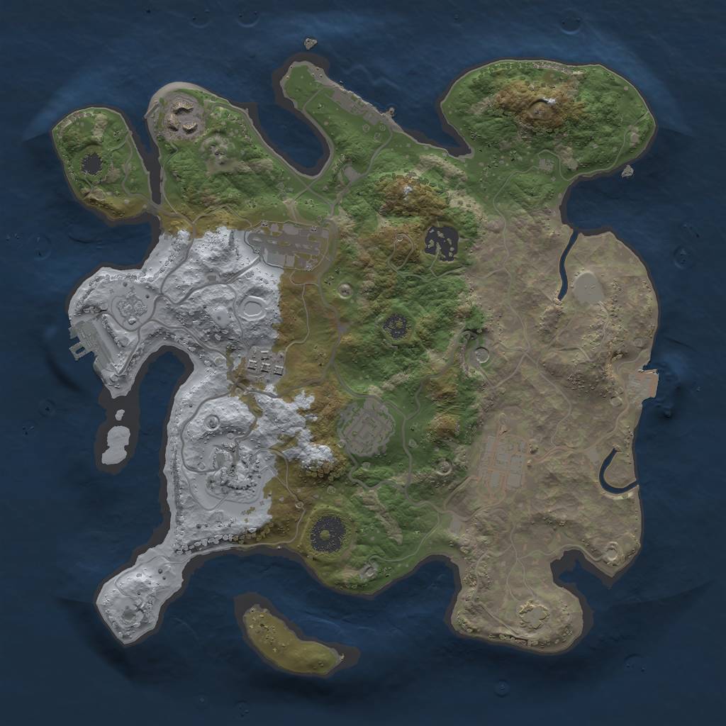 Rust Map: Procedural Map, Size: 3000, Seed: 1189582157, 15 Monuments