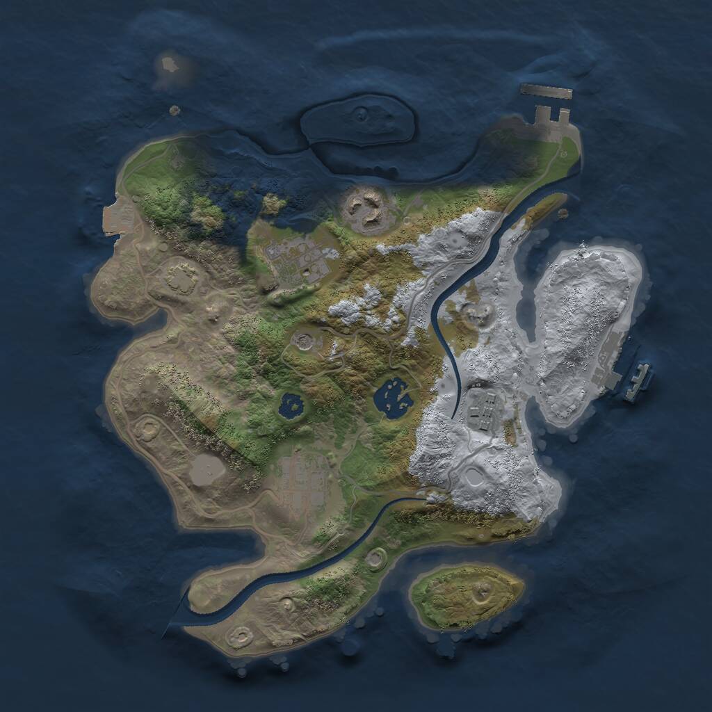 Rust Map: Procedural Map, Size: 2800, Seed: 1161852567, 10 Monuments
