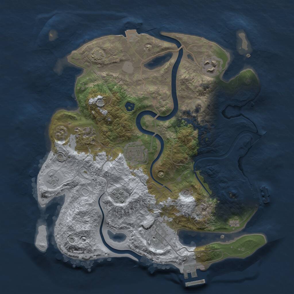 Rust Map: Procedural Map, Size: 3000, Seed: 5010, 11 Monuments
