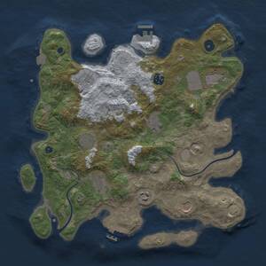 Thumbnail Rust Map: Procedural Map, Size: 3600, Seed: 3500845, 15 Monuments