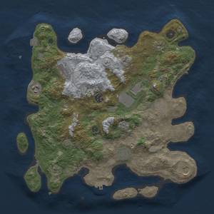 Thumbnail Rust Map: Procedural Map, Size: 3600, Seed: 3500845, 16 Monuments