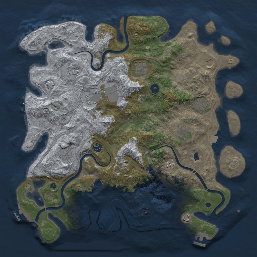 Rust Map: Procedural Map, Size: 4250, Seed: 20232, 16 Monuments