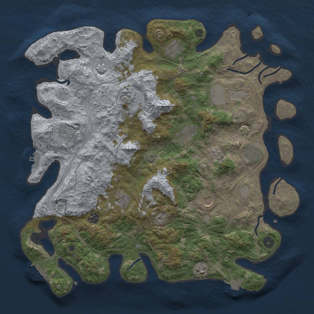 Rust Map: Procedural Map, Size: 4250, Seed: 20232, 19 Monuments