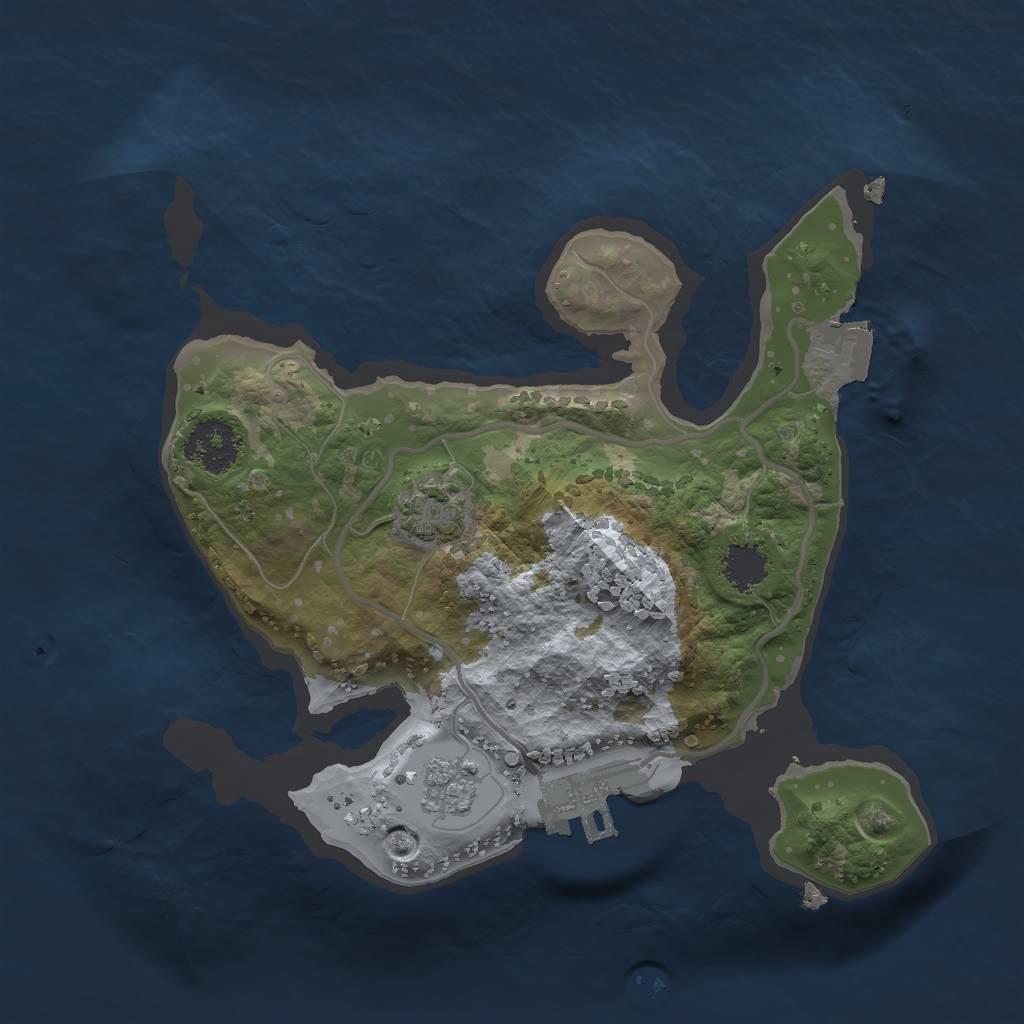 Rust Map: Procedural Map, Size: 2000, Seed: 241879, 6 Monuments