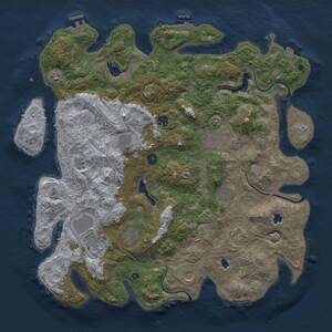 Thumbnail Rust Map: Procedural Map, Size: 4500, Seed: 12072023, 16 Monuments