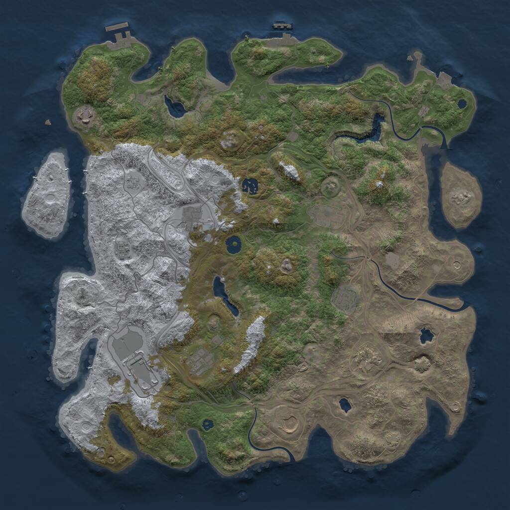 Rust Map: Procedural Map, Size: 4500, Seed: 12072023, 16 Monuments