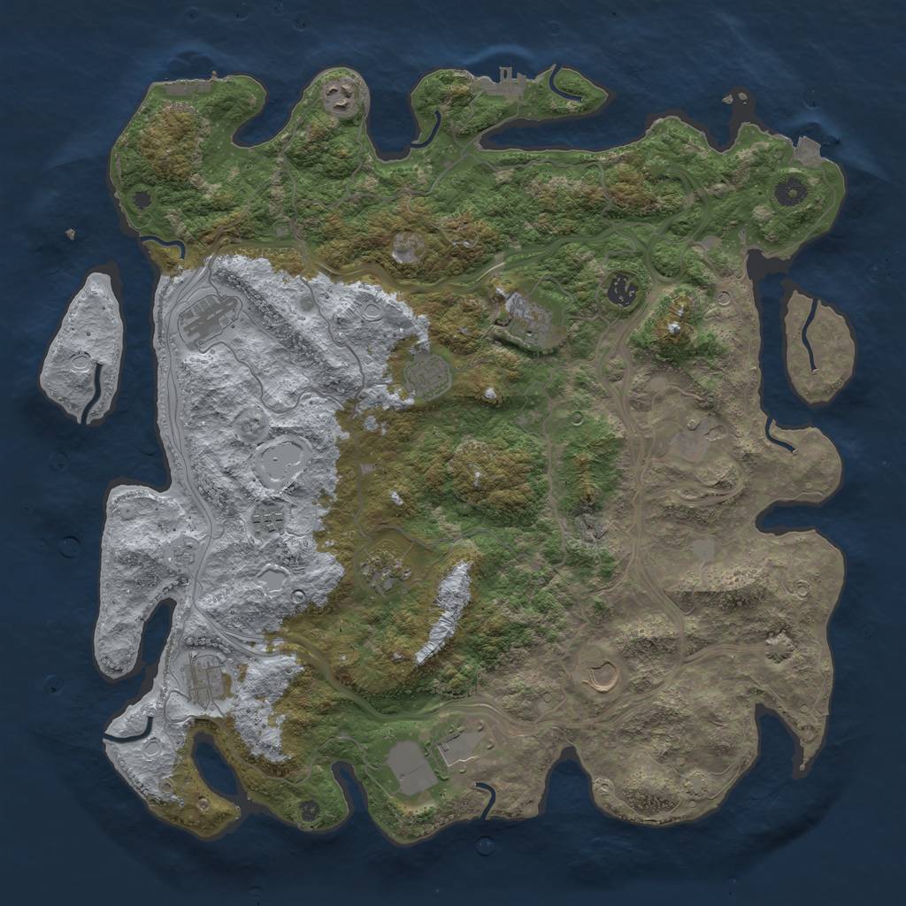 Rust Map: Procedural Map, Size: 4500, Seed: 12072023, 19 Monuments