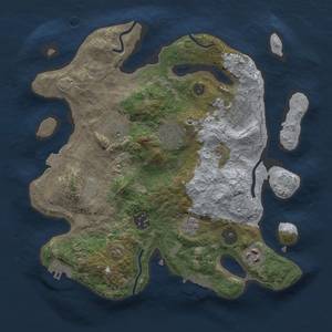 Thumbnail Rust Map: Procedural Map, Size: 3000, Seed: 1685699519, 14 Monuments