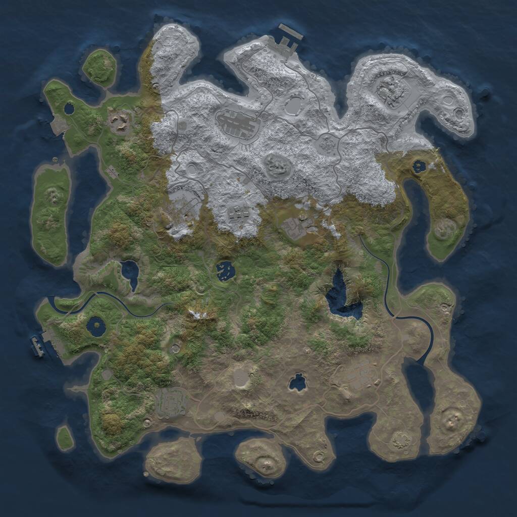 Rust Map: Procedural Map, Size: 4000, Seed: 1046481665, 15 Monuments