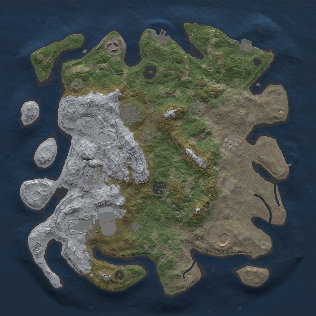 Rust Map: Procedural Map, Size: 3500, Seed: 81331492, 15 Monuments