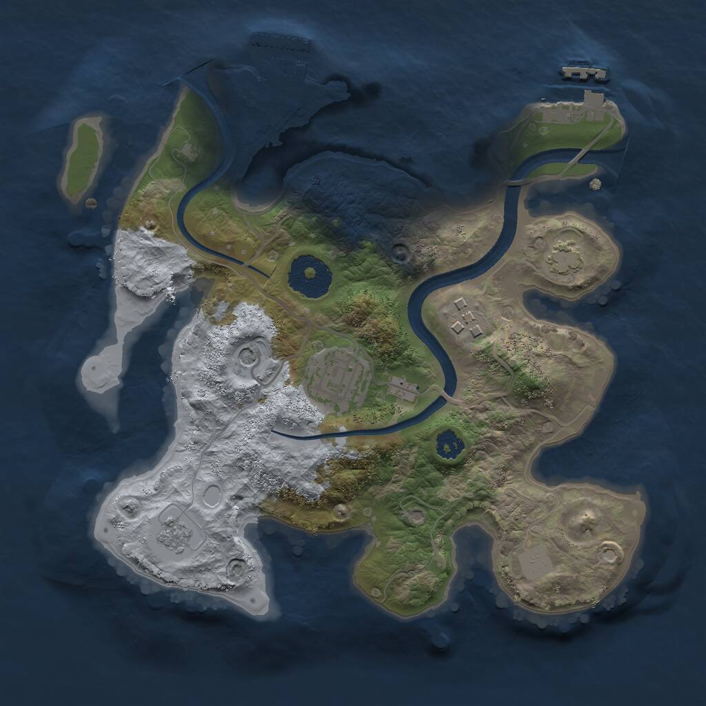 Rust Map: Procedural Map, Size: 2500, Seed: 1885757648, 8 Monuments