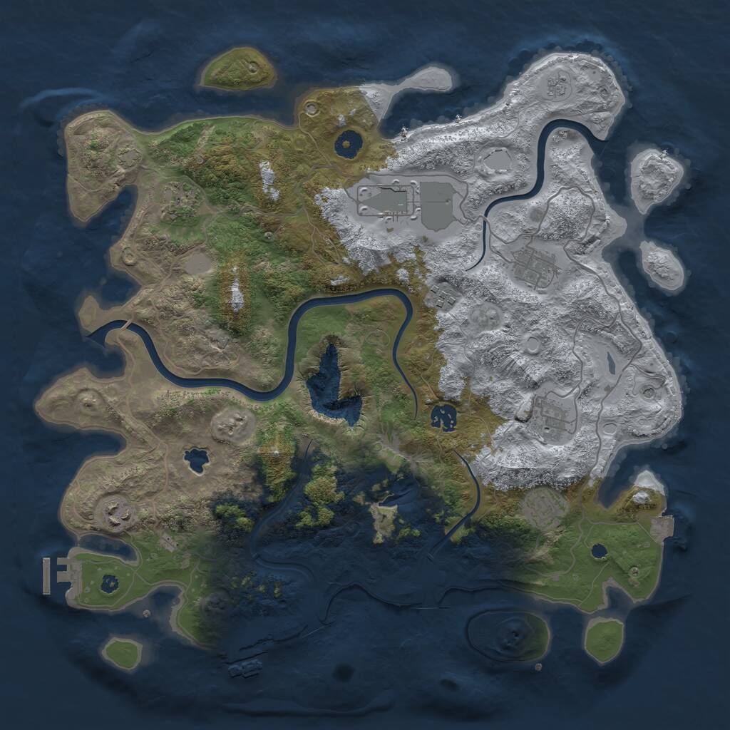 Rust Map: Procedural Map, Size: 4000, Seed: 55636322, 14 Monuments