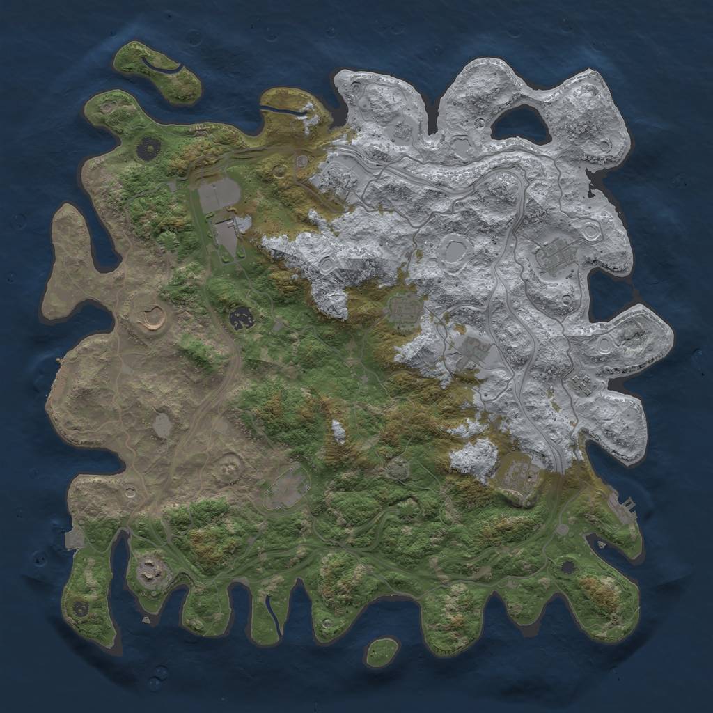Rust Map: Procedural Map, Size: 4500, Seed: 469695457, 19 Monuments