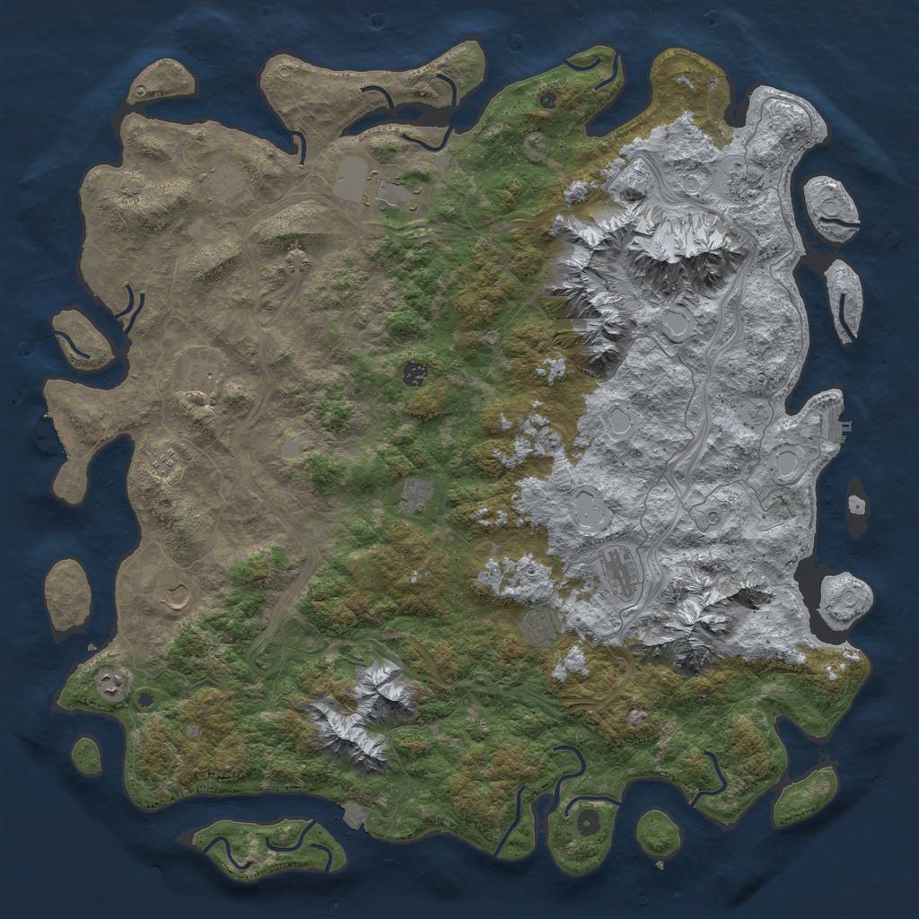 Rust Map: Procedural Map, Size: 5500, Seed: 5884654, 19 Monuments