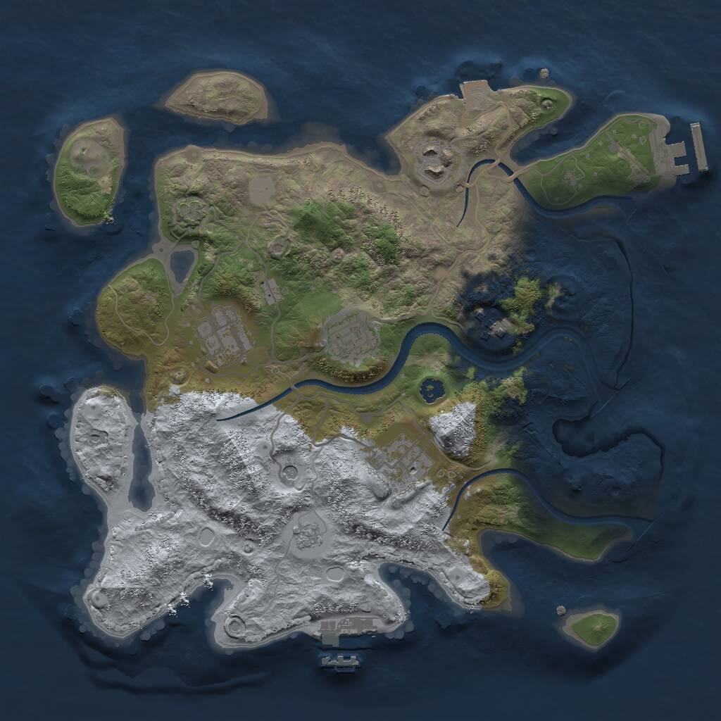 Rust Map: Procedural Map, Size: 3000, Seed: 26509054, 11 Monuments