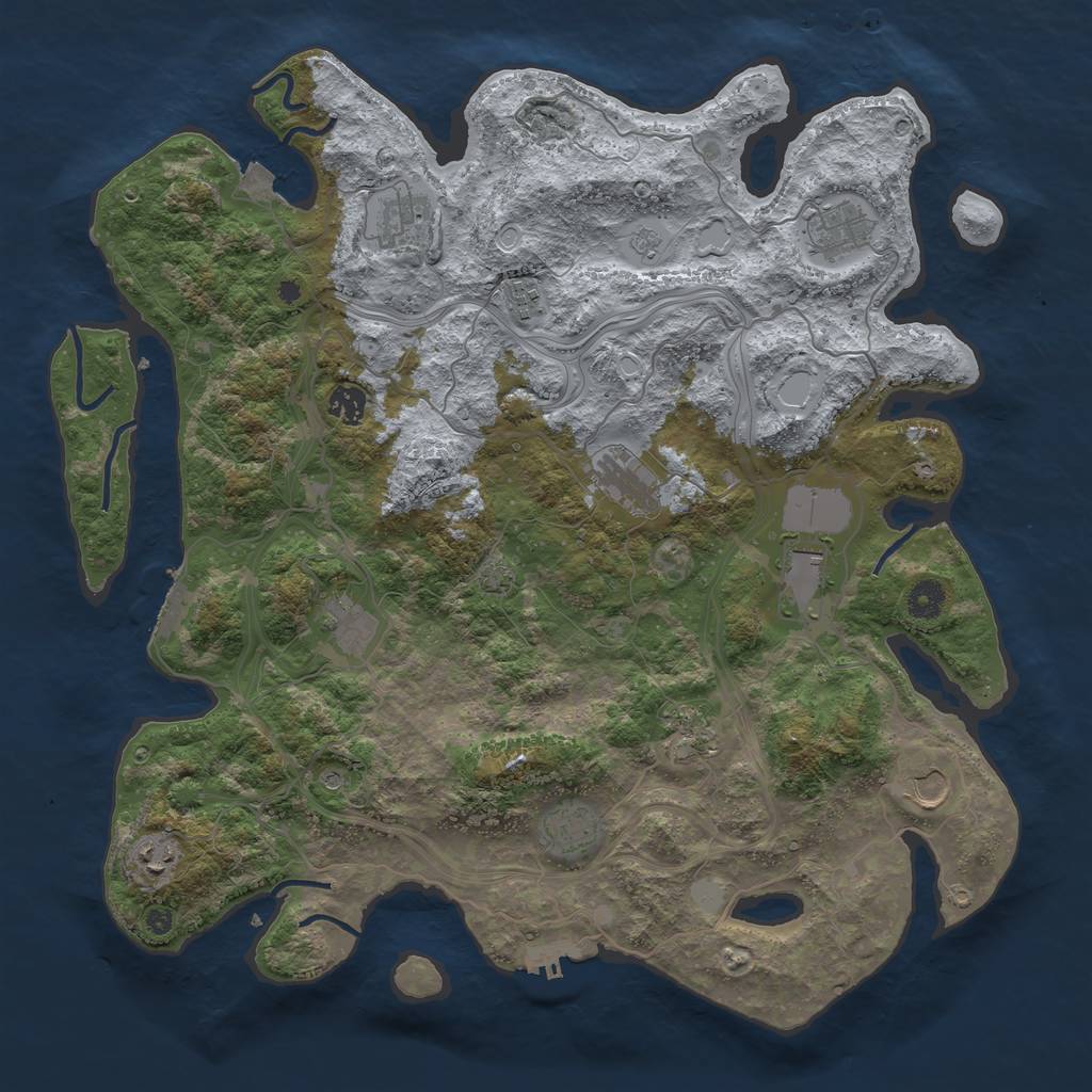 Rust Map: Procedural Map, Size: 4250, Seed: 656501622, 19 Monuments